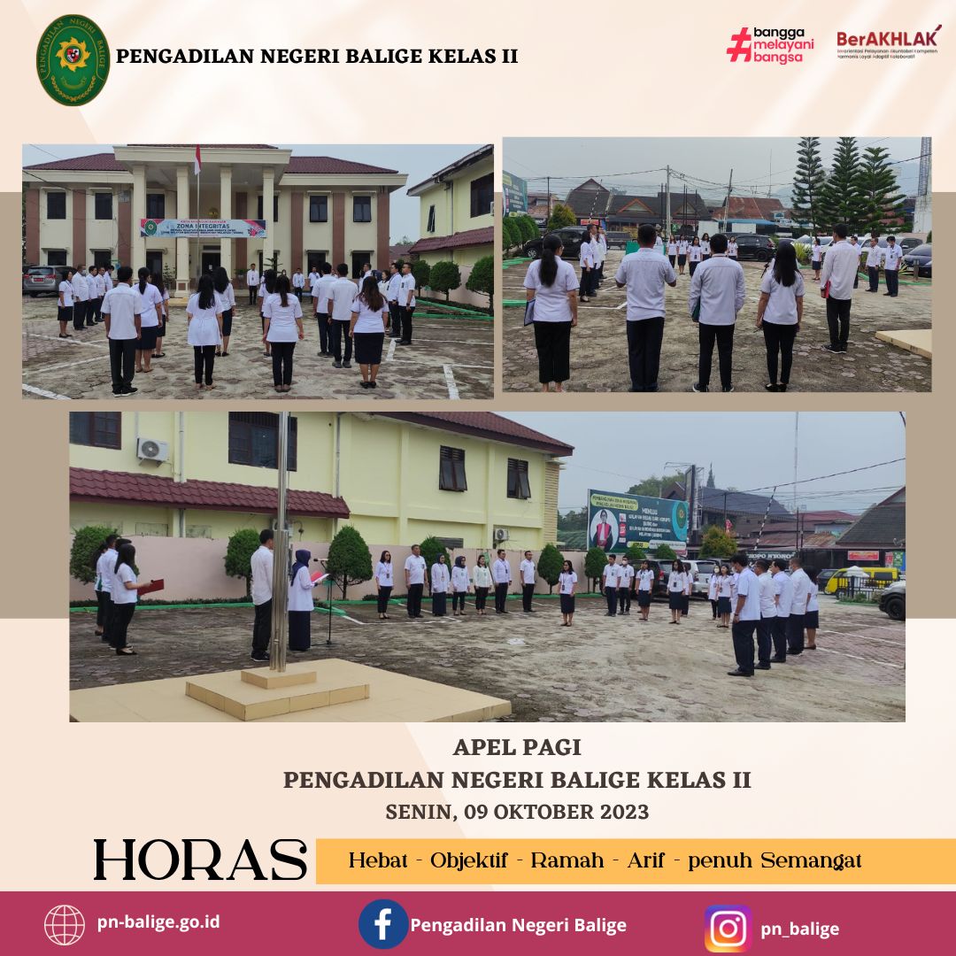 APEL PAGI  PN BALIGE PADA HARI SENIN 09 OKTOBER 2023